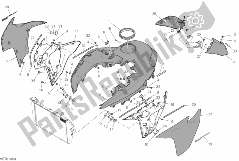 Toutes les pièces pour le 34a - Carénage du Ducati Multistrada 950 S Touring 2019